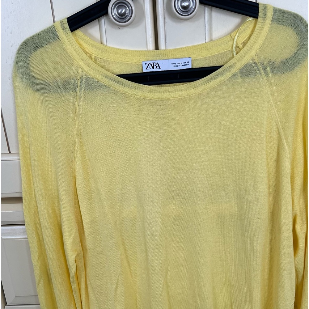 ZARA yellow cotton sweater